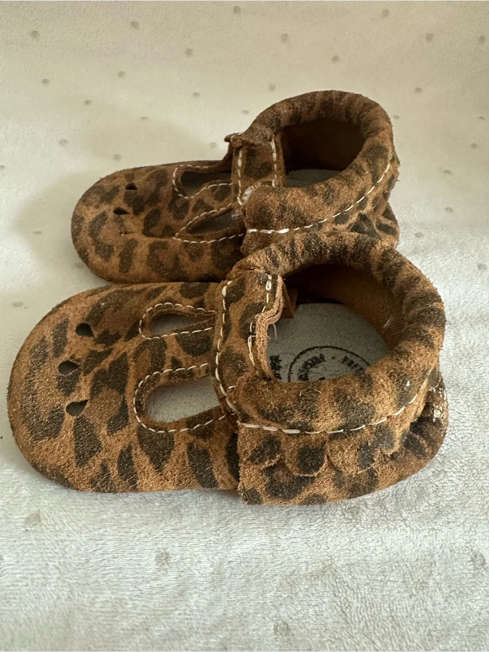 Freshly Picked Leopard Print Soft Moccasin, Baby Shoes Size 3